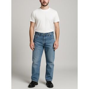 Wrangler Premium Denim Jeans Men's 42x30 Classic Fit Blue Straight Leg